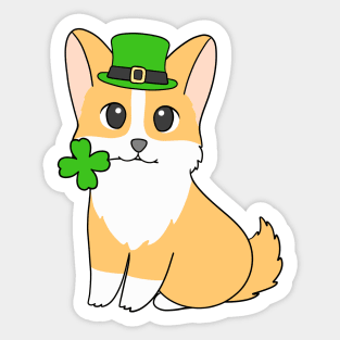 St Patrick Corgi Sticker